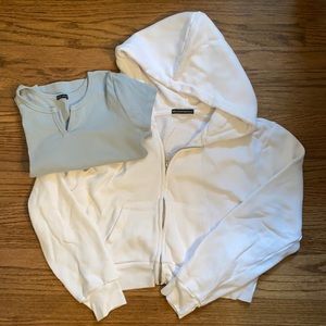 Brandy Melville zip up hoodie and T-shirt